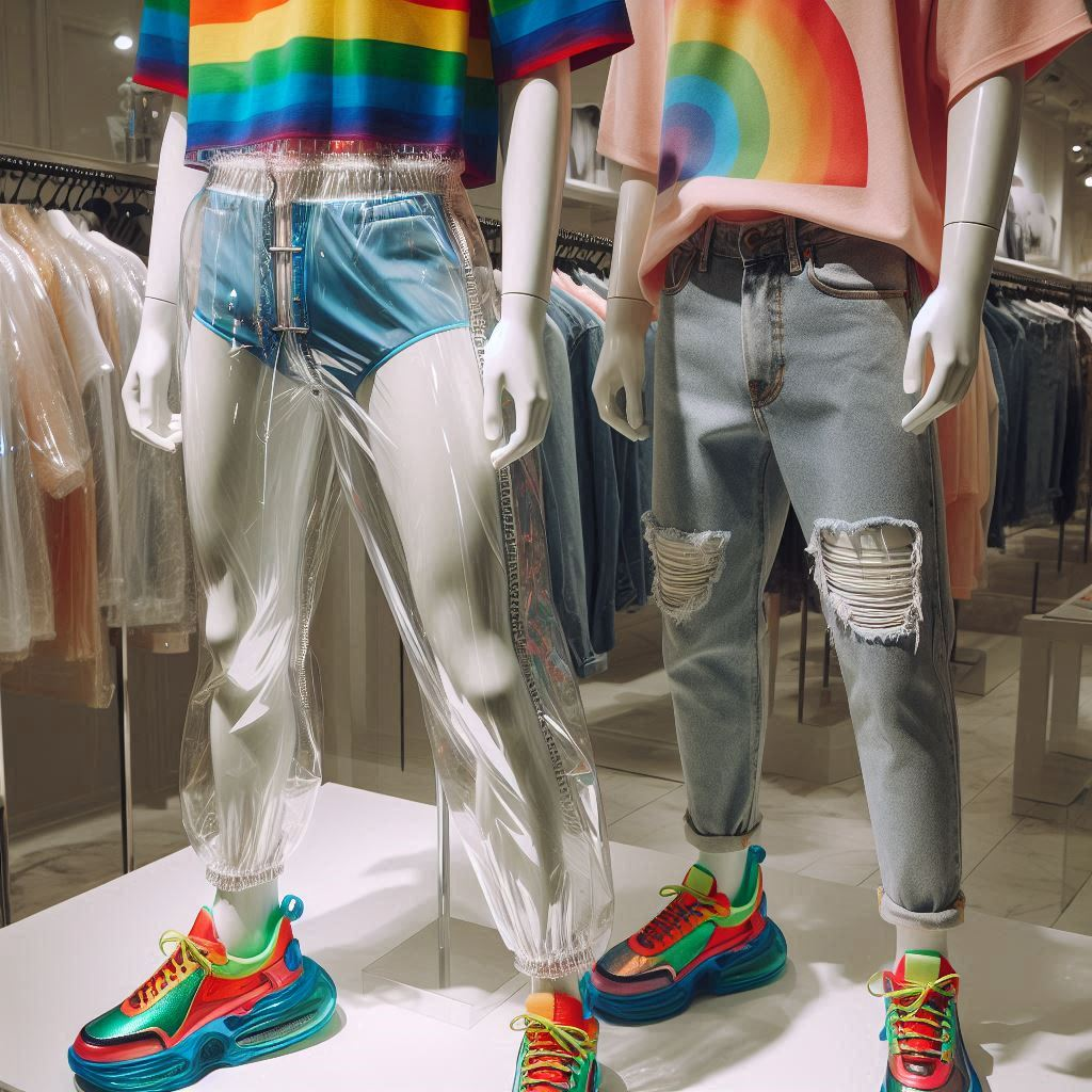 See-through Plastic Jeans